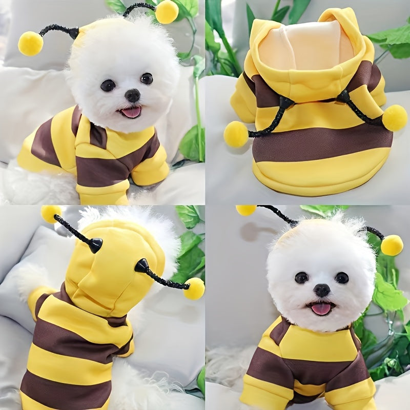 Bee-tiful Pet Costume: Cute Bee Design Dog Hoodie for Small Dogs