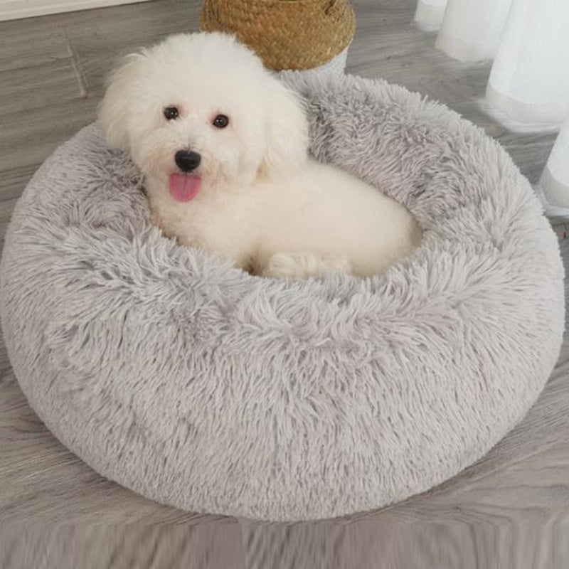 Cozy Donut Pet Bed for Dogs and Cats Soft Warm Indoor Cushion Maximum Comfort