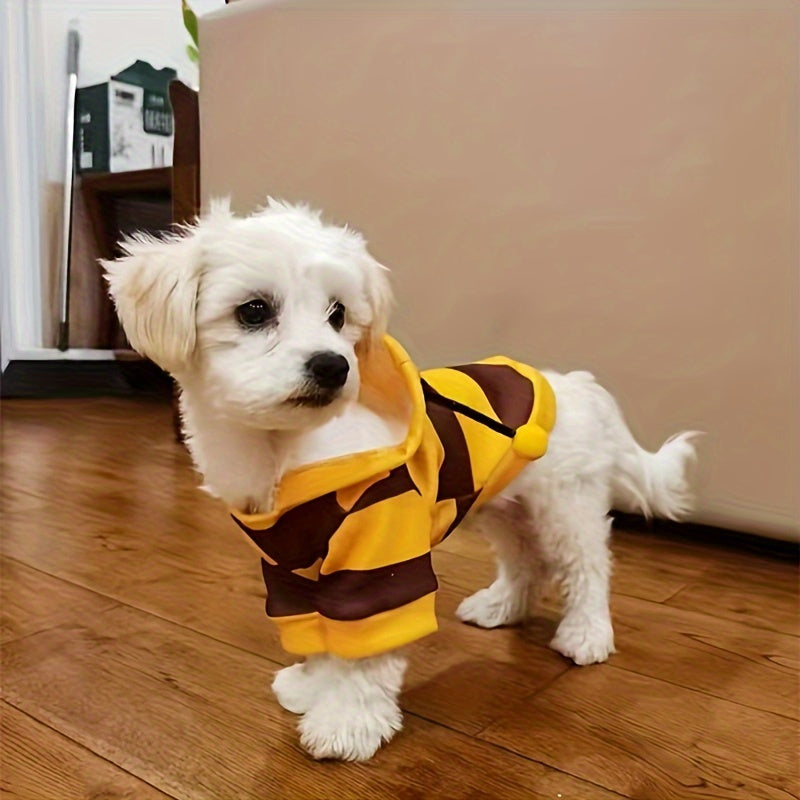 Bee-tiful Pet Costume: Cute Bee Design Dog Hoodie for Small Dogs