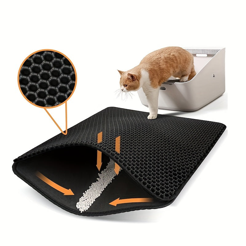 Non-Slip Double Layer Cat Litter Trapping Mat - Washable & Easy to Clean - Keep Your Home Clean & Tidy - Perfect for Pet Toilet, Kennel & Litter Box