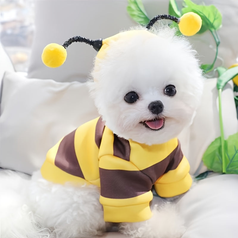 Bee-tiful Pet Costume: Cute Bee Design Dog Hoodie for Small Dogs