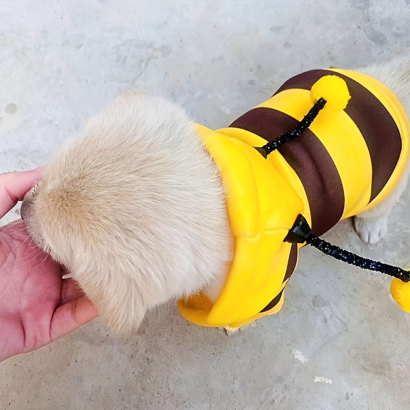 Bee-tiful Pet Costume: Cute Bee Design Dog Hoodie for Small Dogs