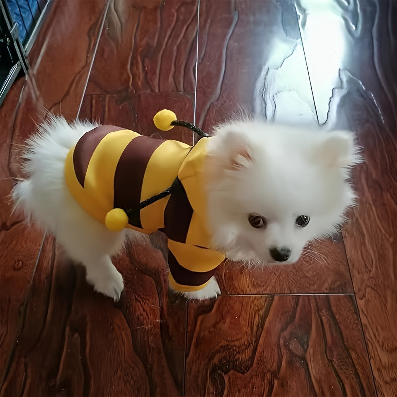 Bee-tiful Pet Costume: Cute Bee Design Dog Hoodie for Small Dogs