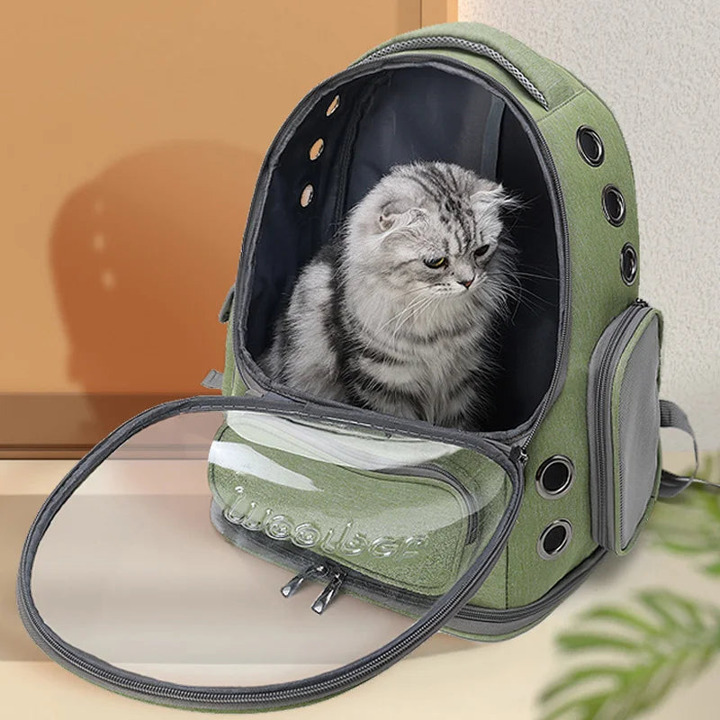 Transparent Pet Carrier Backpack for Cats & Small Dogs – Breathable Travel Bag for Outdoor Adventures