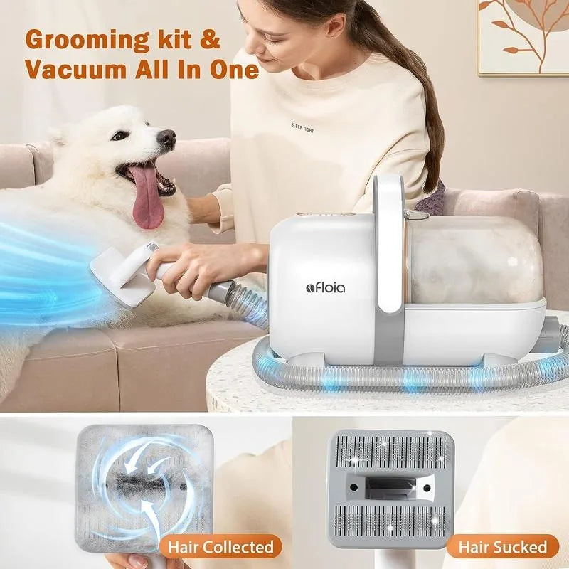 Afloia Dog Grooming Kit, Pet Grooming Vacuum & Dog Clippers & Dog Brush for Shedding with Vacuum Grooming Toolsrooming Supplies