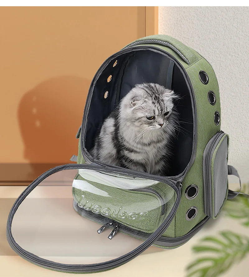 Transparent Pet Carrier Backpack for Cats & Small Dogs – Breathable Travel Bag for Outdoor Adventures