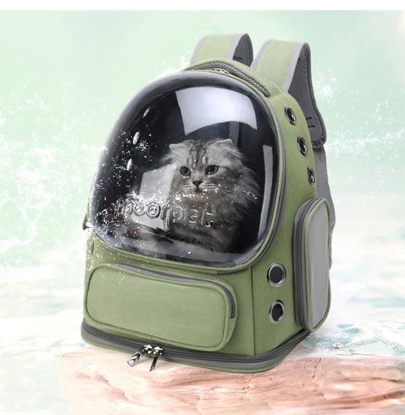 Transparent Pet Carrier Backpack for Cats & Small Dogs – Breathable Travel Bag for Outdoor Adventures