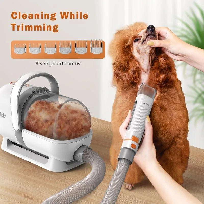 Afloia Dog Grooming Kit, Pet Grooming Vacuum & Dog Clippers & Dog Brush for Shedding with Vacuum Grooming Toolsrooming Supplies