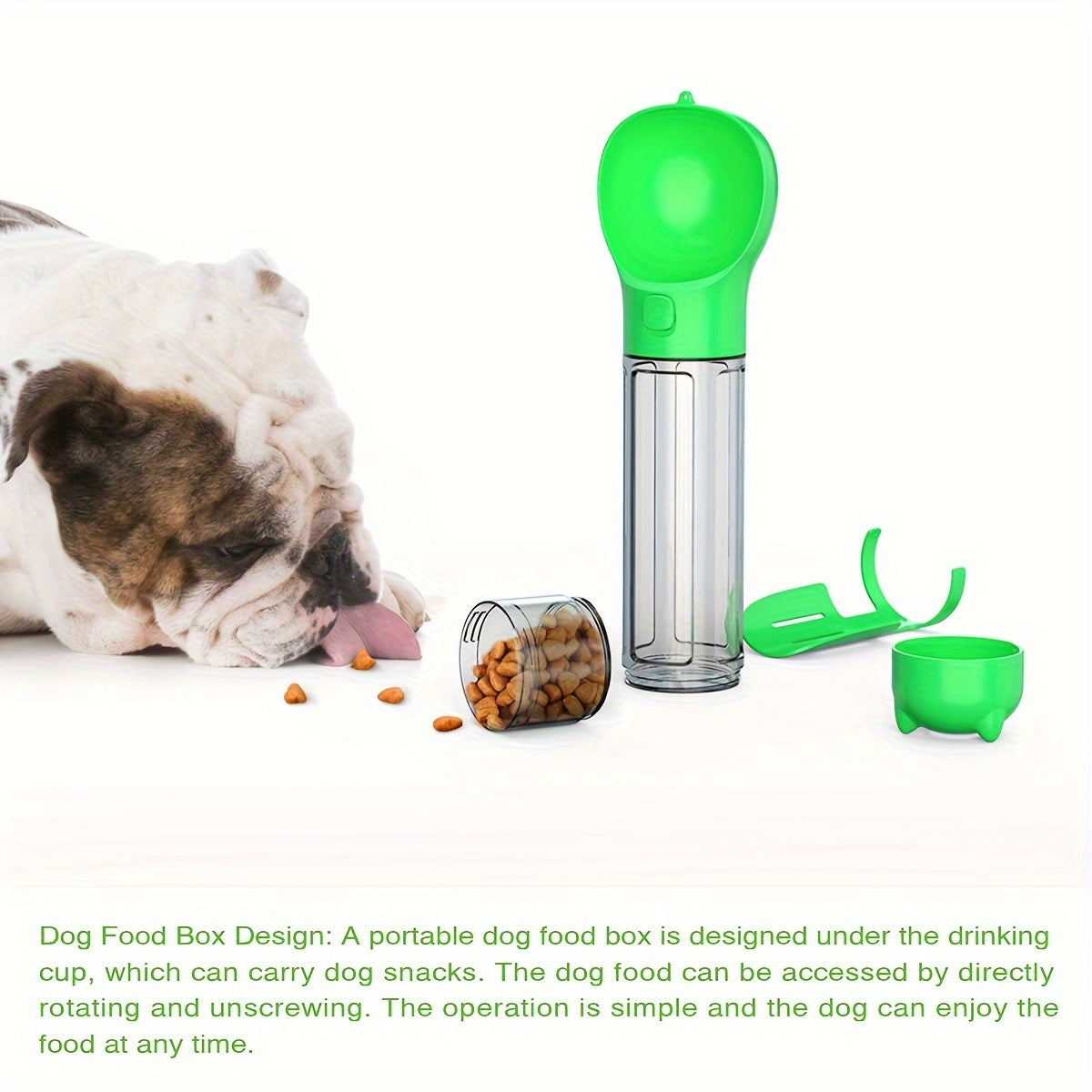 Portable 3 In 1 Dog Water Bottle Multifunctional Leak-Proof Pet Walker With Food Container and Litter Shovel for Travel