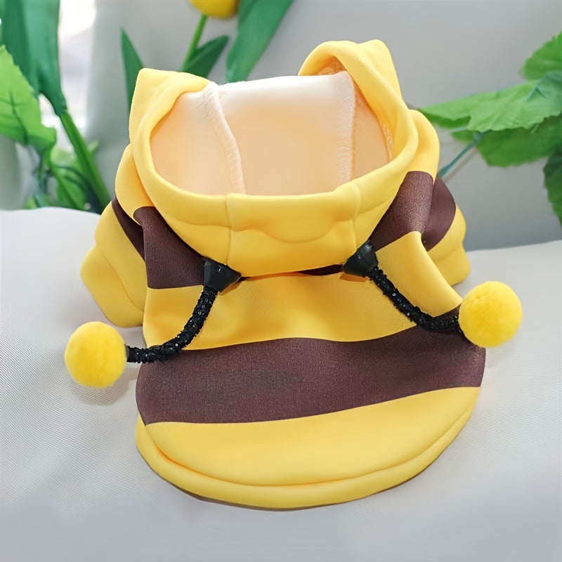 Bee-tiful Pet Costume: Cute Bee Design Dog Hoodie for Small Dogs