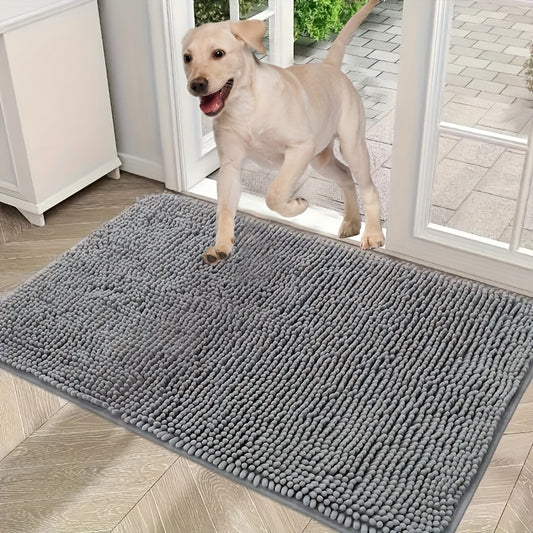 Quick-Dry Microfiber Dog Door Mat Non-Slip Washable Indoor Entry Mat for Clean Floors Absorbs Moisture and Dirt Perfect for Muddy Paws