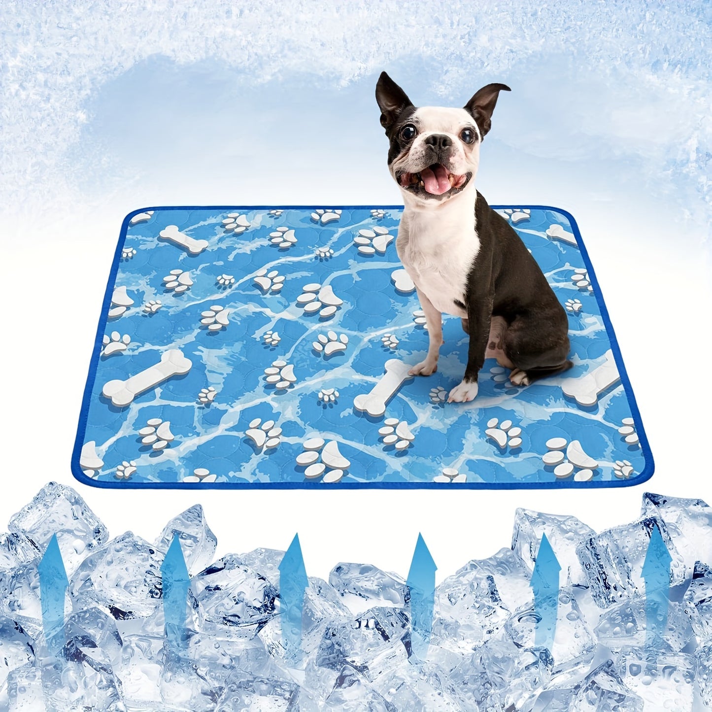 Self-Cooling Dog Pillow and Mat - Ice Silk Fabric for Summer Comfort - Washable and Ideal for Beds, Kennels, Crates, and Car Seats