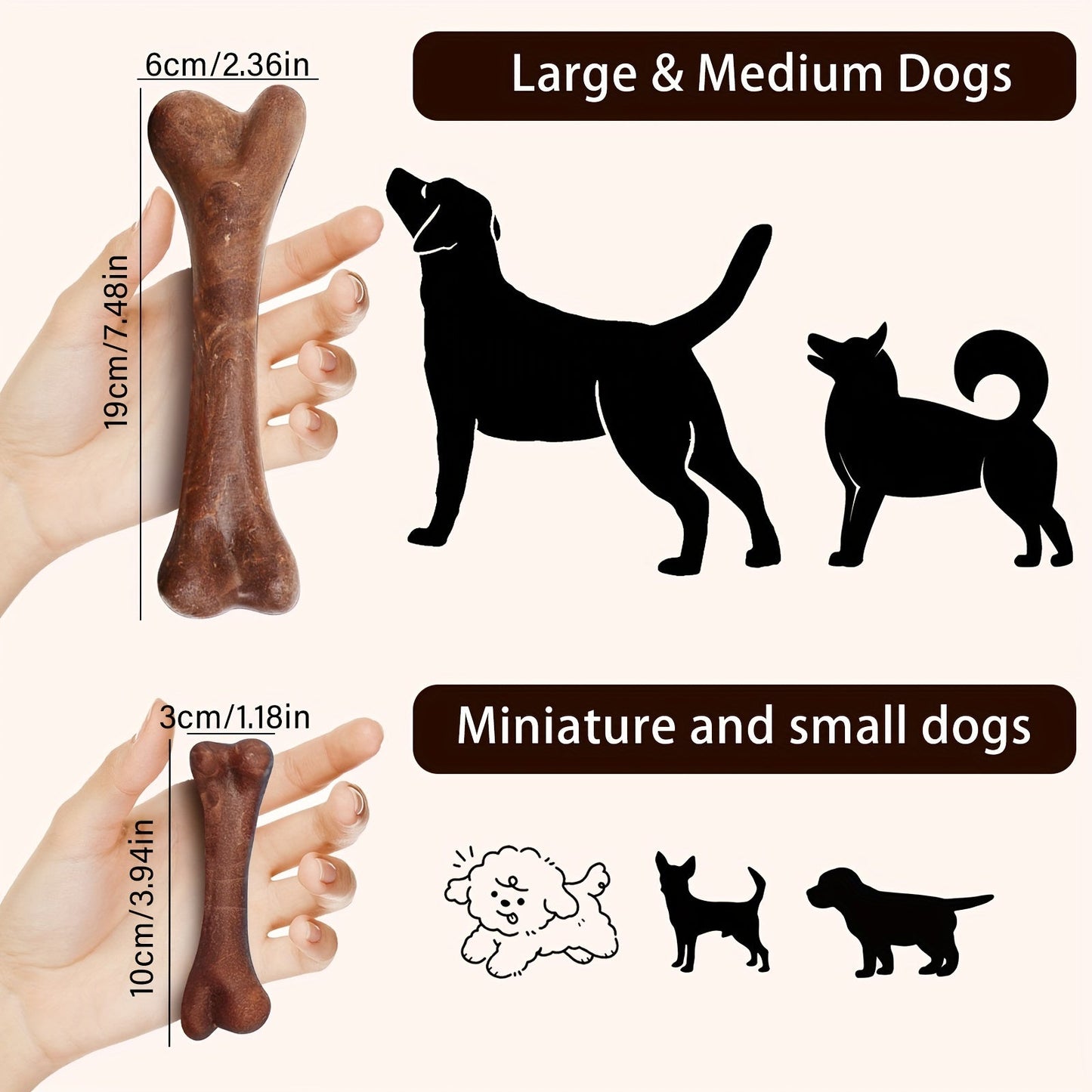 Durable Chew Toy for Medium Dogs Beef Chicken Milk Flavors Dental Health Fresh Breath Treat