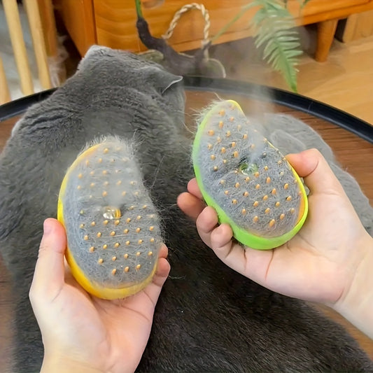 Self-Cleaning Cat Grooming Brush - Electric Steam Massage Comb for Shedding & Detangling, Battery-Powered Pet Care Tool