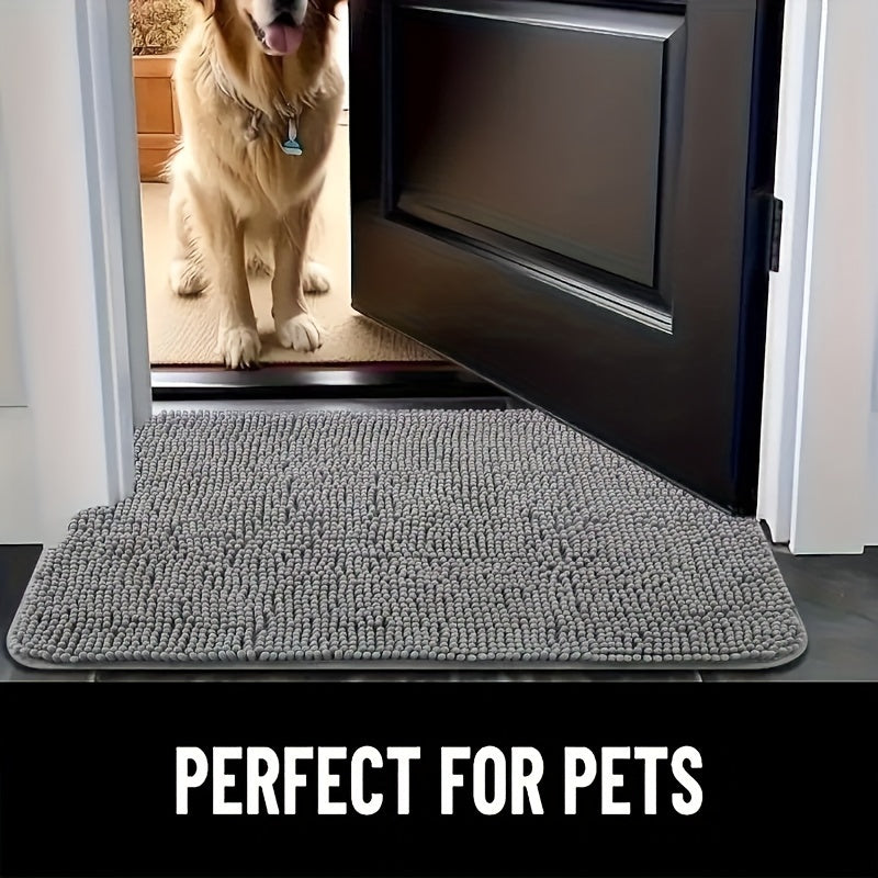 Quick-Dry Microfiber Dog Door Mat Non-Slip Washable Indoor Entry Mat for Clean Floors Absorbs Moisture and Dirt Perfect for Muddy Paws