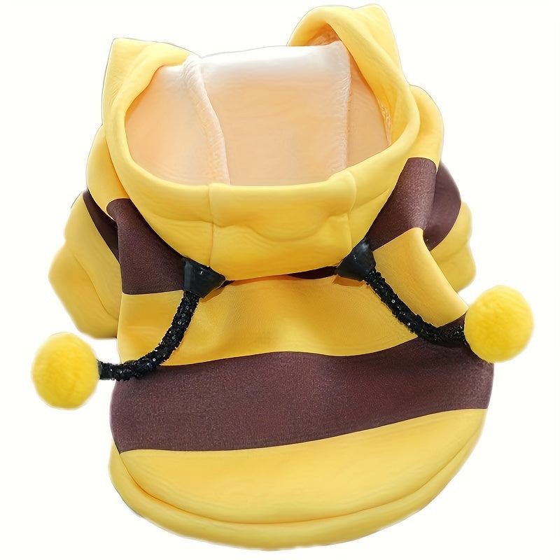 Bee-tiful Pet Costume: Cute Bee Design Dog Hoodie for Small Dogs