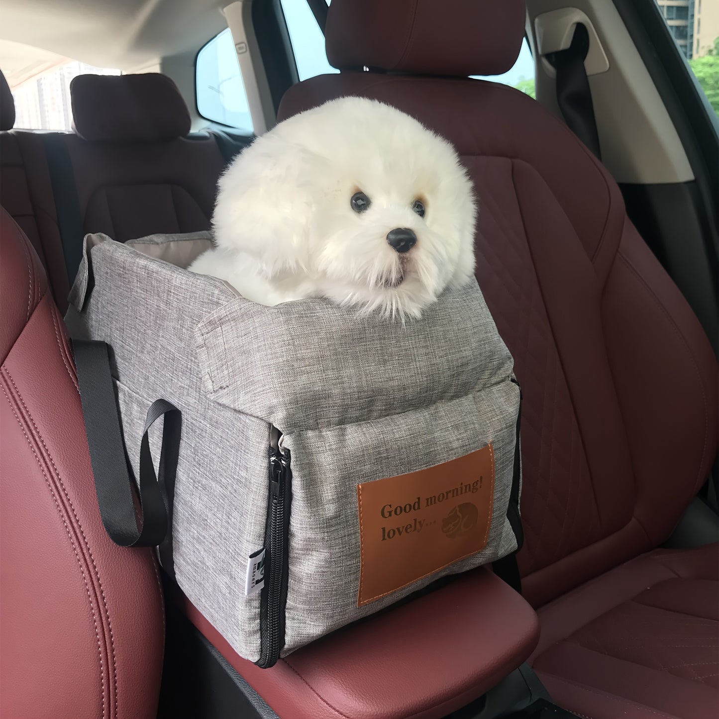 Portable Pet Cat Seat Elevated Car Seat Waterproof Dog Carrier Safety Travel Bag Armrest for Small Dogs