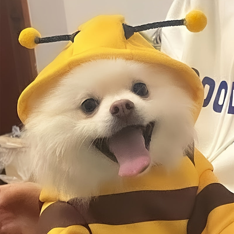 Bee-tiful Pet Costume: Cute Bee Design Dog Hoodie for Small Dogs