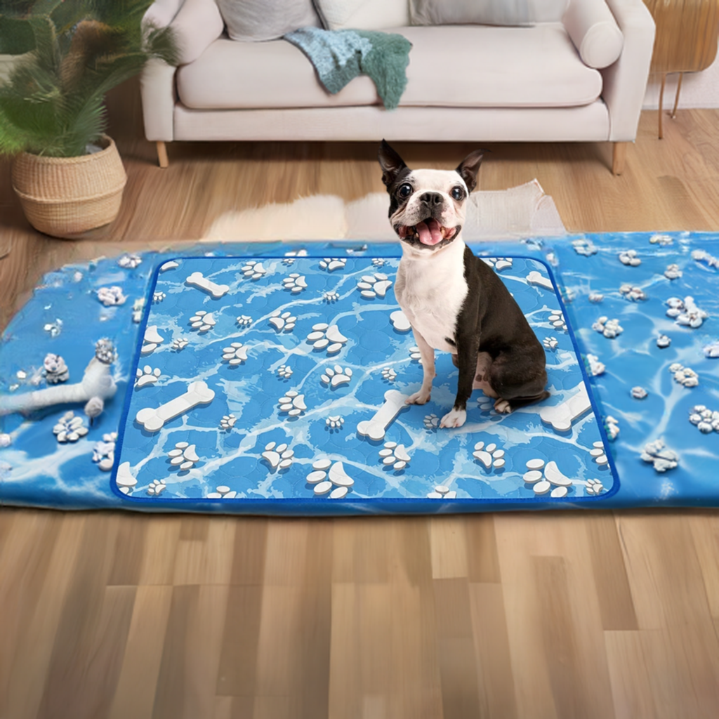 Self-Cooling Dog Pillow and Mat - Ice Silk Fabric for Summer Comfort - Washable and Ideal for Beds, Kennels, Crates, and Car Seats